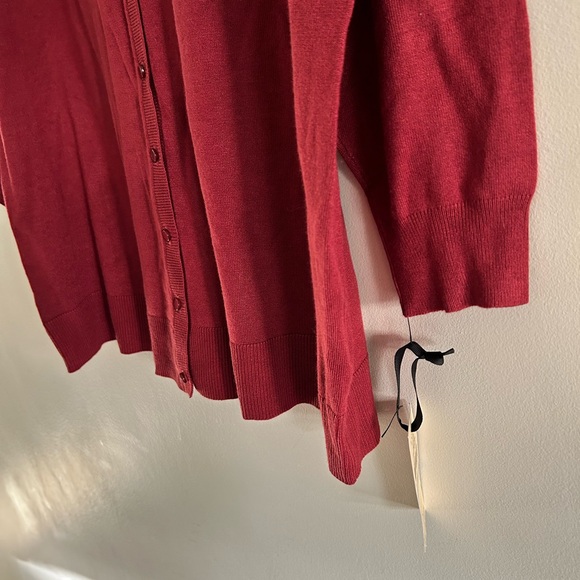 NWT Emaline Red Button Down Cardigan Round Neck Sweater Size 1X - Picture 5 of 9